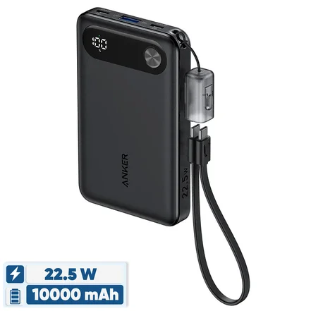 پاوربانک 22.5 وات انکر مدل A1257 ظرفیت 10000 میلی آمپر ساعت به همراه کابل USB-C Anker A1257 22.5W Power Bank, 10,000mAh Capacity, with USB-C Cable