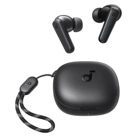 هدفون بلوتوثی انکر مدل SoundCore R50i A3949 بدون قابلیت نویز کنسلینگ، درگاه شارژ USB Type-C، دارای فناوری AI-Enhanced Calls برای کاهش نویز و بهبود مکالمات، مقاوم در برابر رطوبت و عرق Anker SoundCore R50i A3949 Bluetooth headphones: features a USB Type-C charging port and AI-Enhanced Calls technology for noise reduction and improved call quality; moisture and sweat-resistant; does not feature noise cancellation.
