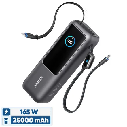 پاوربانک 100 وات انکر مدل A1695 ظرفیت 25000 میلی آمپر ساعت به همراه دو کابل USB-C Anker A1695 25000mAh PowerBank With Two USB Type-C Cable