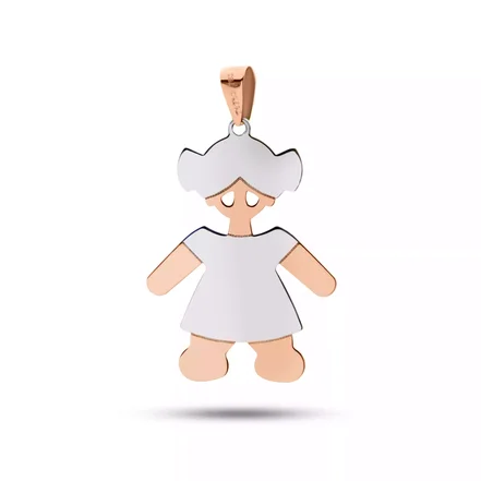 آویز طلا دو رنگ دختر بچه