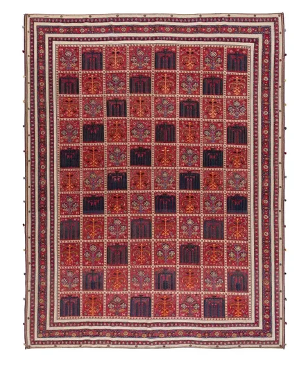گلیم فرش شیرازقرمز3 ذوالانواری 3163kilim carpet (shiraz) - سایز تک سایز