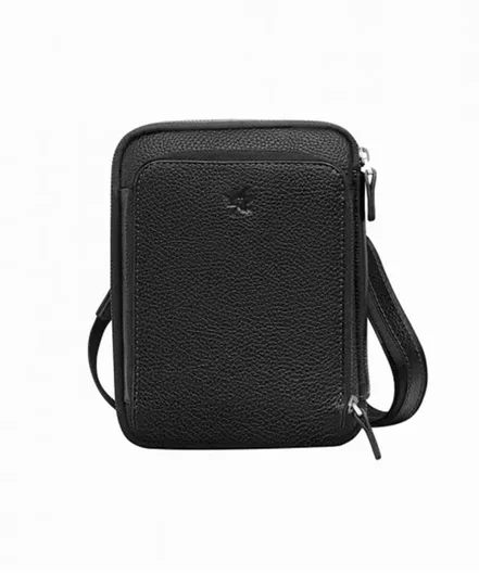 کیف کراس بادی چرم طبیعی نوین چرم Novin Leather مدل آتلی|رنگ مشکی-بانی مد