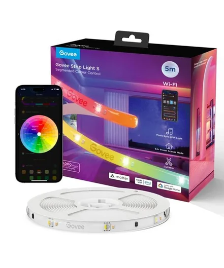 ريسه هوشمند 5 متري گووي RGBIC Wi-Fi + Bluetooth LED Strip Light S H612A|رنگ چندرنگ-بانی مد