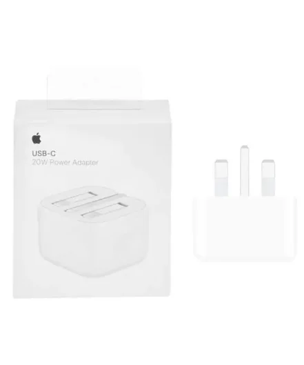 شارژر دیواری 3 پین اپل USB-C مدل 20W B/A|رنگ سفید-بانی مد