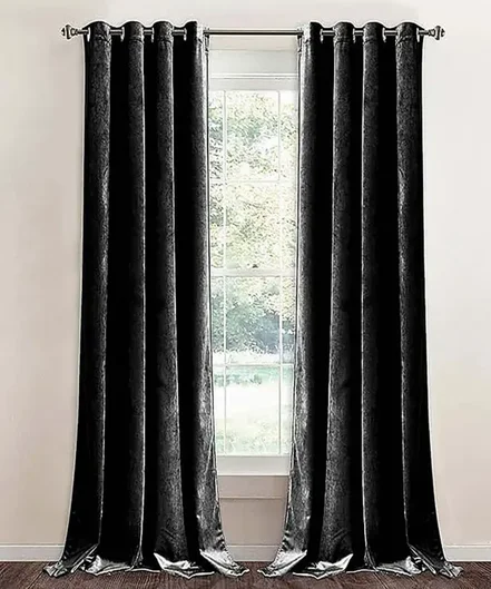پرده آماده مخمل نوپه هوم Nope Home سایز  140x280|رنگ مشکی-بانی مد