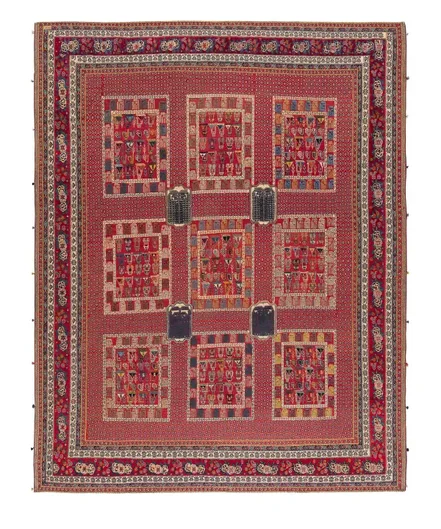 گلیم فرش شیرازقرمز3 ذوالانواری 3164kilim carpet (shiraz) - سایز تک سایز