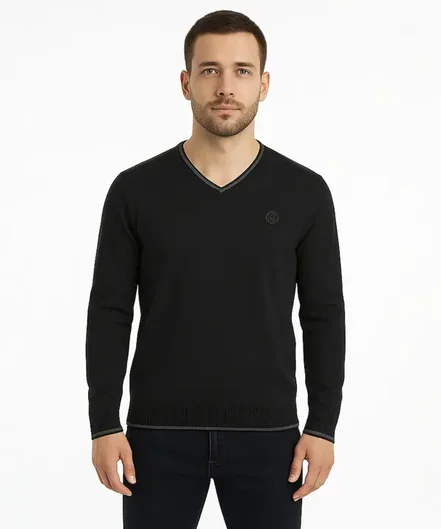 پليور يقه هفت مردانه پيركاردين pierrecardin كد POT30406271 - سایز M