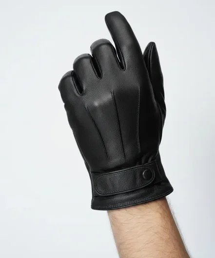 دستکش مردانه چرم طبیعی چرم مشهد Mashad Leather مدل R0542 - سایز 10