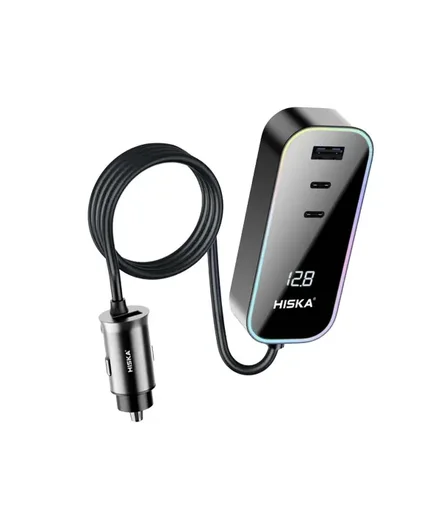 شارژر فندکی 120 وات هیسکا مدل HCC-328|رنگ خاکستری-بانی مد