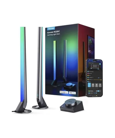 چراغ هوشمند گيمينگ روميزي گووي RGBIC Gaming Light Bars H6047|رنگ مشکی-بانی مد