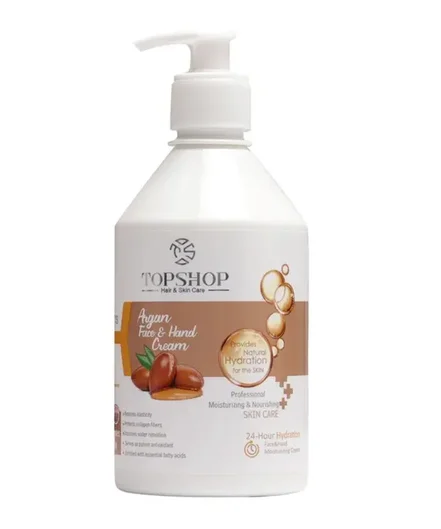 كرم پمپي مرطوب كننده حاوي روغن آرگان تاپ شاپ حجم 500 ميلي ليتر - سایز 500ml