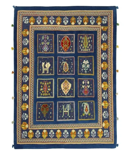 گلیم فرش دستباف آبی سرمه ای ذوالانواری kilim carpet (shiraz) - سایز تک سایز