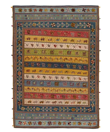 گلیم فرش شیراز الوان ذوالانواری 2991kilim carpet (shiraz) - سایز تک سایز