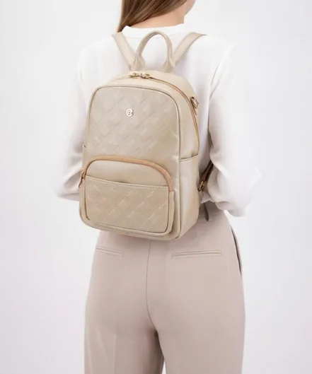 كوله پشتي زنانه پيركاردين مدل BACKPACK-2612-KREM|رنگ بژ طلایی-بانی مد