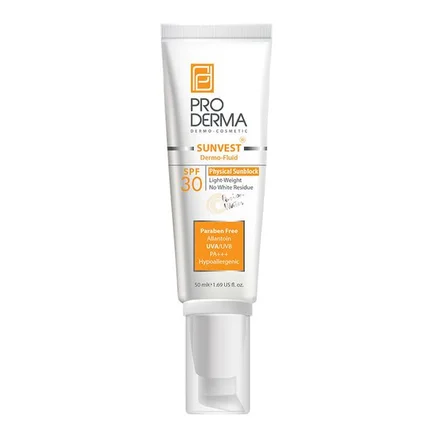 ضدآفتاب فلوئیدی فاقد جاذب های شیمیایی SPF30 پرودرما