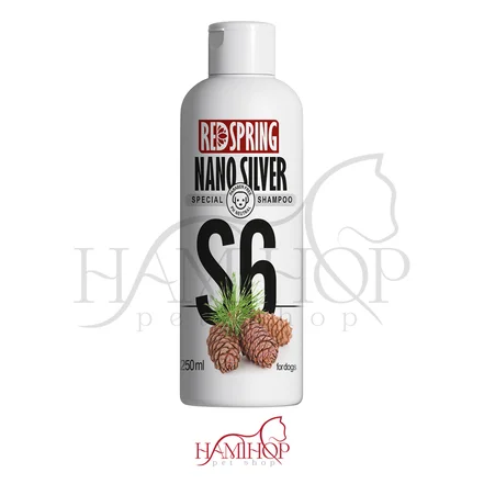 شامپو اسپیشیال مخصوص سگ ضدعفونی کننده عصاره کاج برند رداسپرینگ RedSpring Special Shampoo Nano silver S6 250 ml