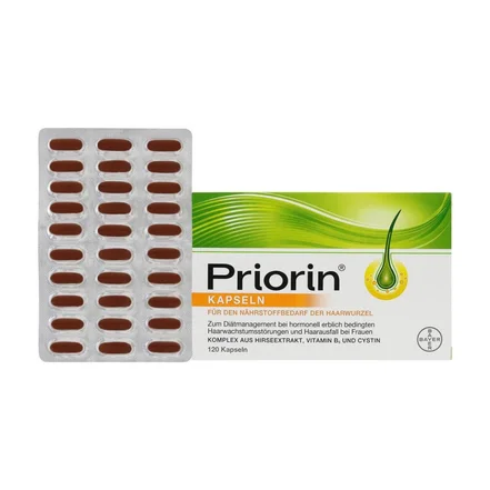 قرص پریورین ضدریزش مو هورمونی و ارثی priorin بسته 120 عددی