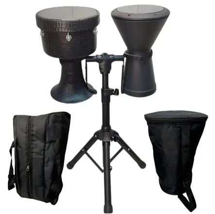 ست کامل تمپو باس ، ضرب بوشهری و پایه دوقلو پژواک STAND,DARBUKA,TOMBAK PEJVAK