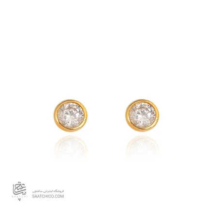 گوشواره طلا مدل تک نگین کد CE396