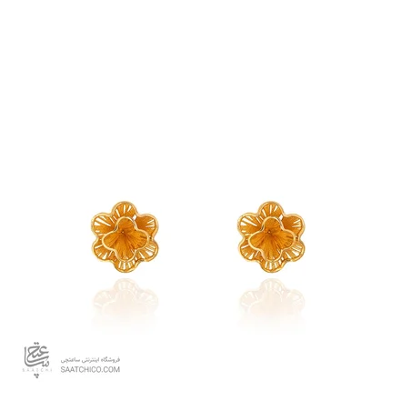 گوشواره طلا طرح گل فیوژن کد CE402