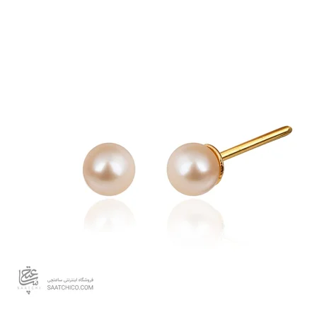 گوشواره میخی طلا طرح تک مروارید کد XE271