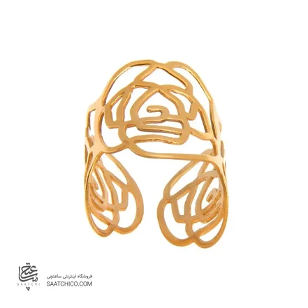 انگشتر طلا زنانه طرح گل شنل کد LR602