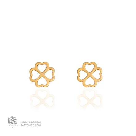 گوشواره طلا زنانه طرح شبدر کد LE616