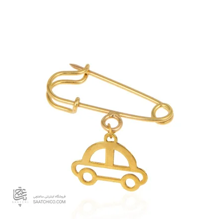 سنجاق سینه طلا کودک طرح ماشین کد KO105
