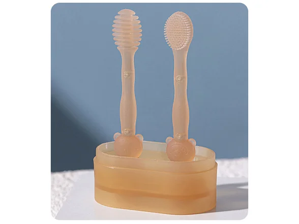 ست مسواک و ماساژور لثه طرح هی اور شی طرح خرس