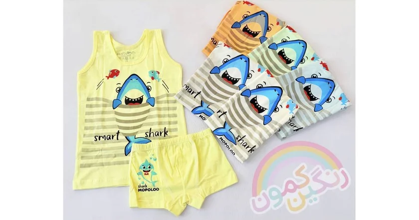 ست شرت و زيرپوش پسرونه کوسه(9584)