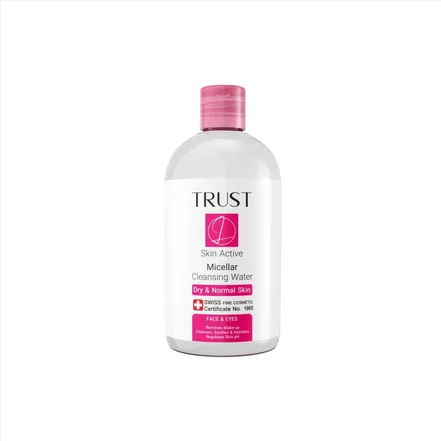 میسلارواتر پاک کننده آرایش تراست Trust پوست نرمال تا خشک حجم 250 میل