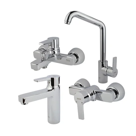 ست شیرآلات کسری مدل امگا مجموعه 4  عددی کروم