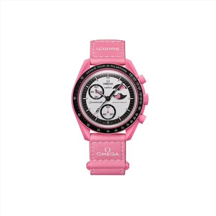 ساعت امگا سواچ ماه صورتی مون فیس ماموریت به فضا Mission To The Pink Moonphase