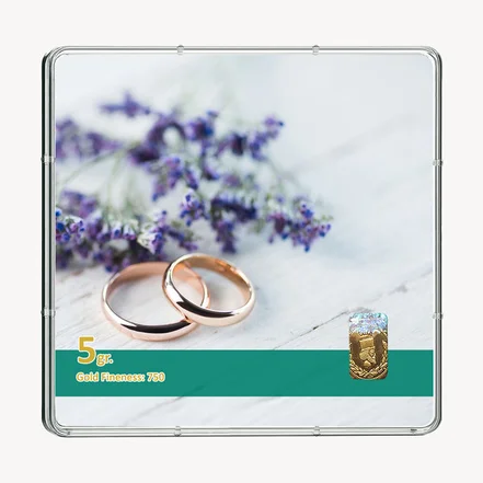 شمش طلا 18 عیار طلاشاپ مدل نامزدی کد BRF10018