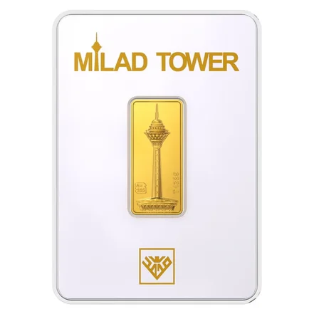 شمش طلا 24 عیار طلای محمد طرح برج میلاد کد SM600