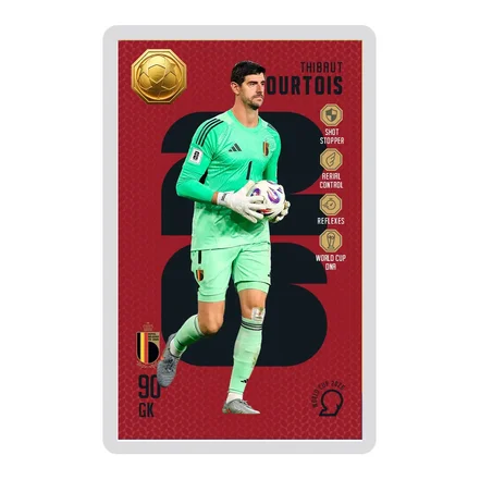 <em>طلا</em> گرمی 18 عیار سوت مدل کورتوا COURTOIS طرح کارت فوتبالی جام جهانی 2026 کد SO10148026