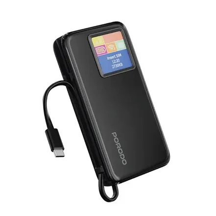 پاوربانک و مودم جیبی پرودو مدل Pocket Router ظرفیت ۱۰۰۰۰ میلی آمپر بر ساعت سفید