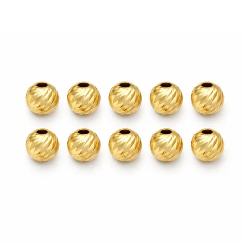 <em>طلا</em> گرمی 18 عیار گالری <em>طلای</em> مهر مدل گوی تراش البرنادو کد MO0216-2 بسته 10 عددی 0.400
