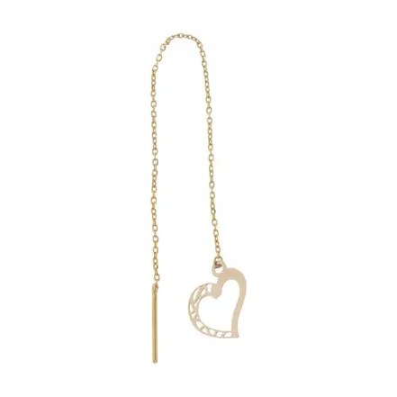 گوشواره طلا 18 عیار زنانه گالری طلای مهر مدل ME1018 طرح قلب 0.34
