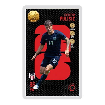 <em>طلا</em> گرمی 18 عیار سوت مدل پولیشیچ PULISIC طرح کارت فوتبالی جام جهانی 2026 کد SO10139026