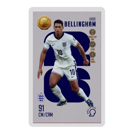 <em>طلا</em> گرمی 18 عیار سوت مدل BELLINGHAM طرح کارت فوتبالی جام جهانی 2026 کد SO10015026
