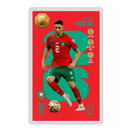 <em>طلا</em> گرمی 18 عیار سوت مدل حکیمی HAKIMI طرح کارت فوتبالی جام جهانی 2026 کد SO10135026