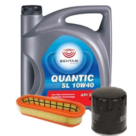 پک روغن تیبا ساینا کوییک بهتام کوانتیک (SL 10W40) 4L + فیلتر روغن و فیلتر هوا