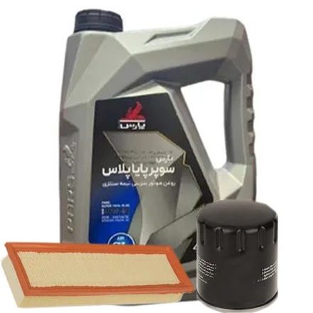 پک روغن سمند ملی پارس سوپر پایا پلاس (SL 10W40) 4L + فیلتر روغن و فیلتر هوا
