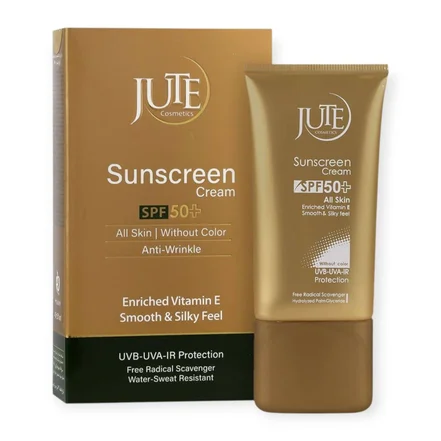 کرم ضدآفتاب بی رنگ انواع پوست ژوت JUTE با SPF50 حجم 40 میل