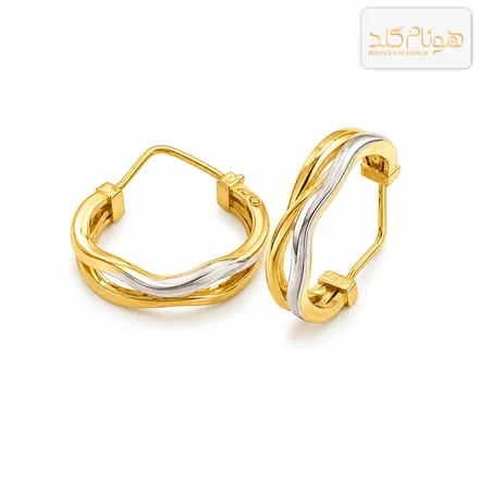 گوشواره طلا حلقه ای دوبل بزرگ E779