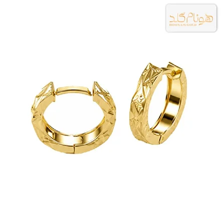 گوشواره طلا حلقه ای کلیپسی تراش E765