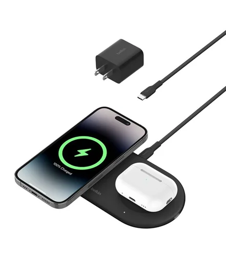 پد شارژ وایرلس بلکین مدل Belkin BoostCharge Pro 2in1 – WIZ021ttBK - مشکی