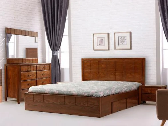 سرویس خواب دونفره با روکش چوب کلاسیک یادگار