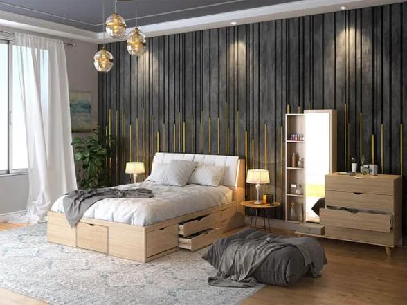 سرویس خواب دونفره کشودار اسپرت ام دی اف یاسین